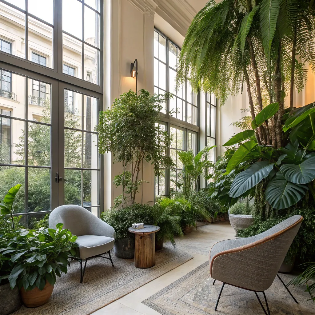 Beautifully designed interior space with plants